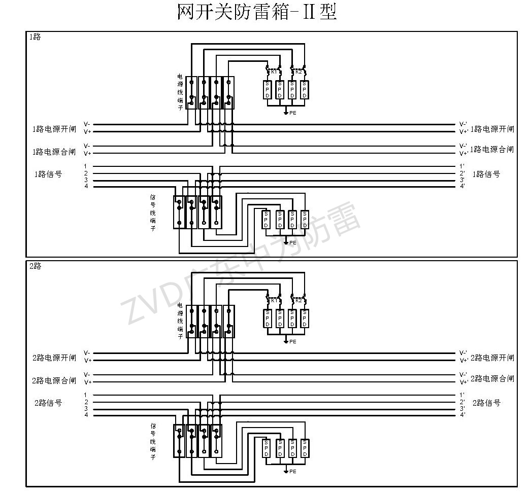 鐵路接觸網(wǎng)開關(guān)控制屏防雷箱技術(shù)參數(shù)