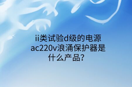 ii類試驗(yàn)d級(jí)的電源ac220v浪涌保護(hù)器是什么產(chǎn)品？