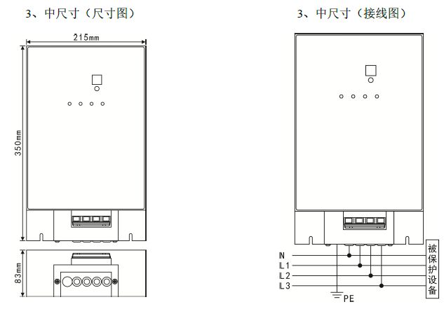 二三級電源避雷箱（T2類、箱式結構、帶雷電計數狀態(tài)指示）