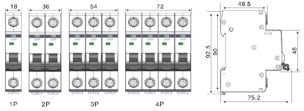 一級(jí)SPD浪涌專用后備保護(hù)器開關(guān)15kA 25KA 50kA ZVSCB-T1